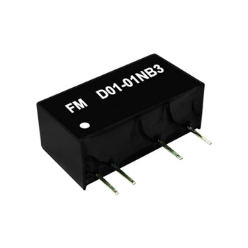D01-00Nx: Преобразователь постоянного тока типа SIP-7 мощностью 1 Вт с изоляцией.